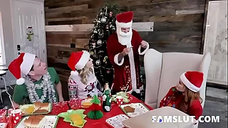 Stepmom and skit hard by Stepson and Pater heavens Christmas Party